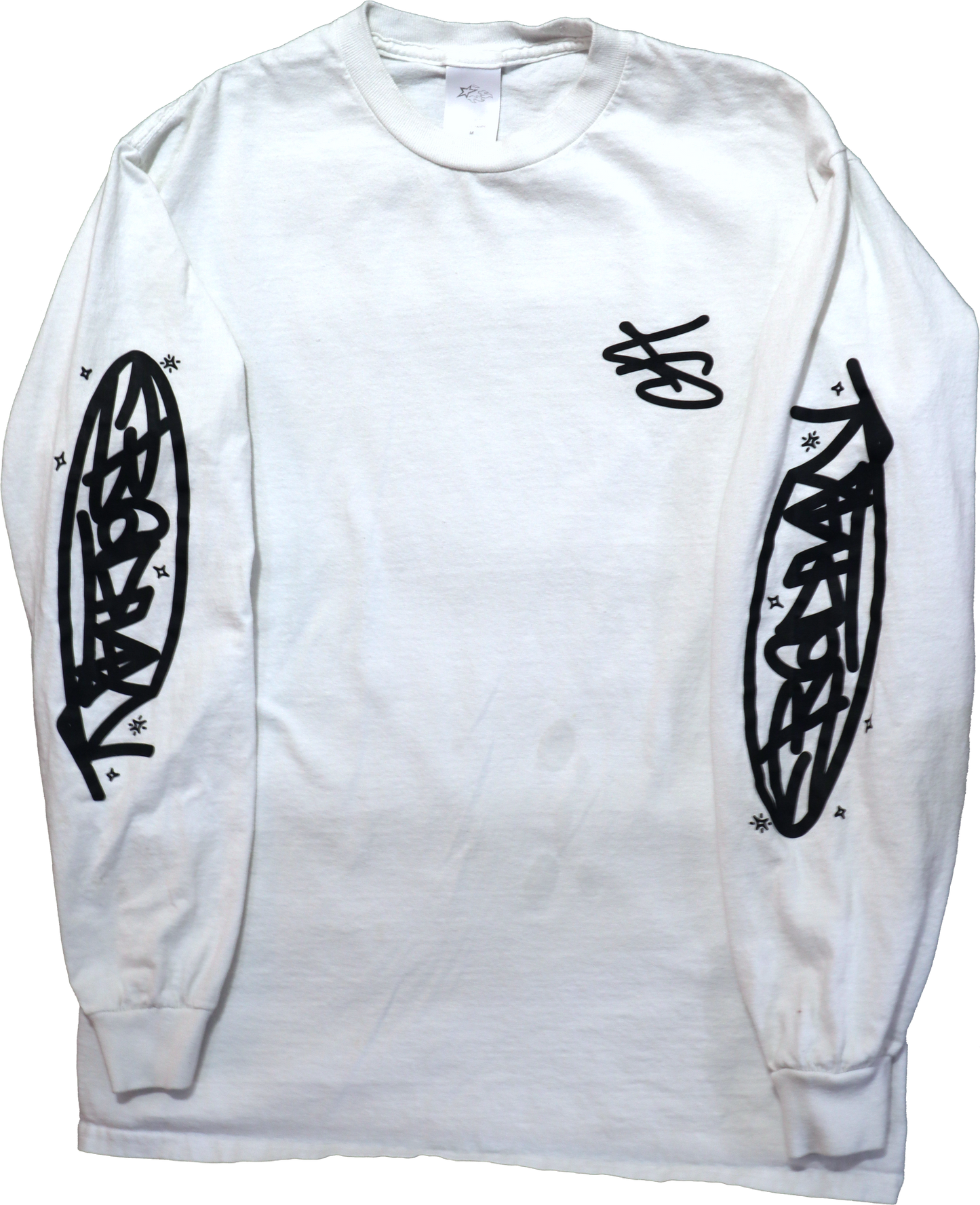 "BADMAN" WHITE GRAFFITI LONG SLEEVE