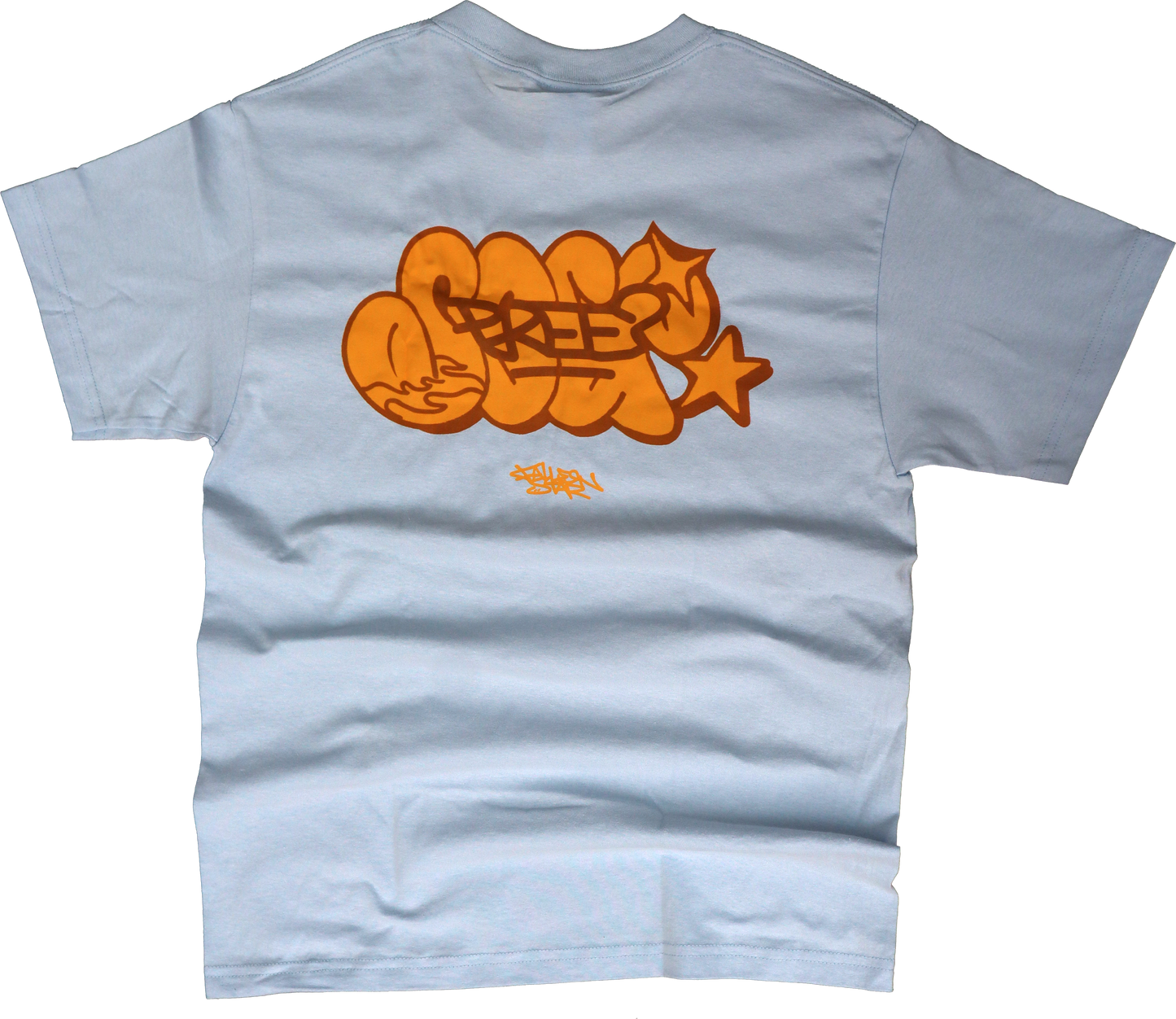 “SEE PREE” BLUE/YELLOW GRAFFITI TEE