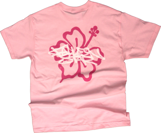 "HIBISCUS" PINK  GRAFFITI TEE