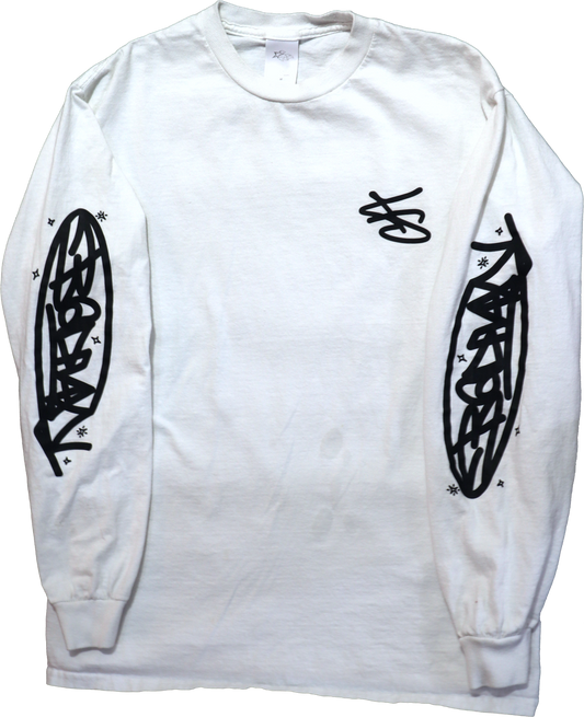 "BADMAN" WHITE GRAFFITI LONG SLEEVE