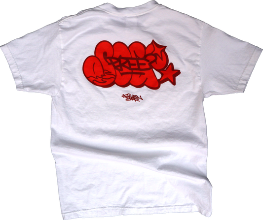 “SEE PREE” WHITE/RED GRAFFITI TEE
